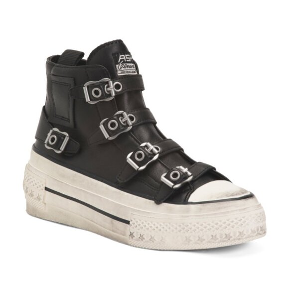 NEW ASH Leather Razor High Tops for womens in black 72515m8 - Picture 3 of 9